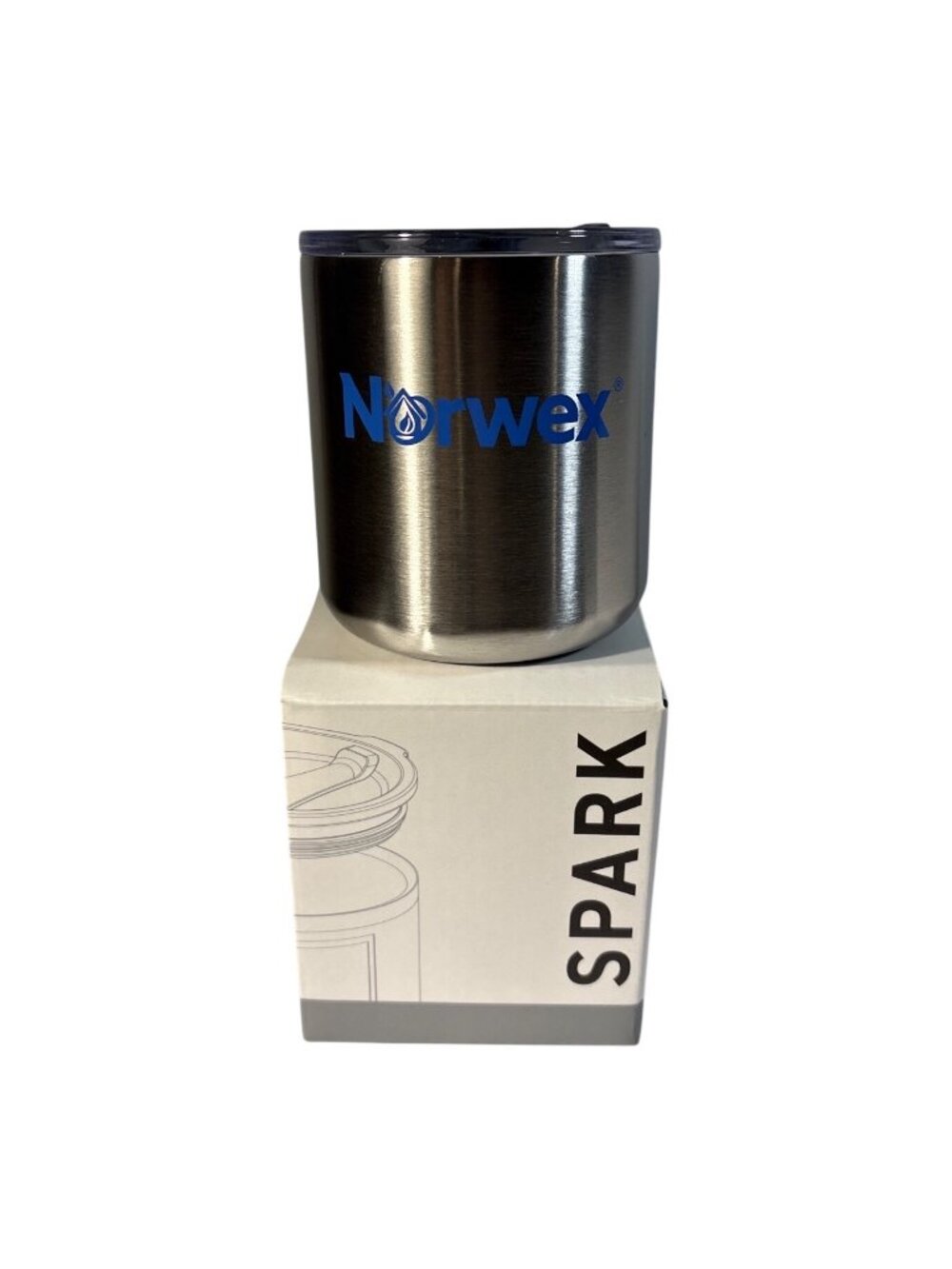 Norwex Stainless Steel Thermal Tumbler With Push-On Lid 12 Oz Spark NEW